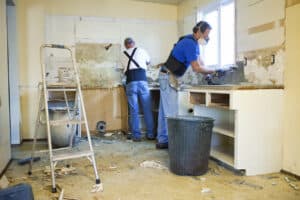 tearing out old kitchen